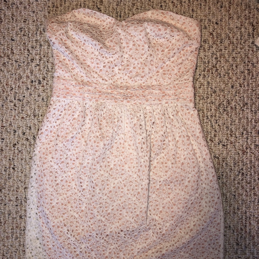 Strapless lace dress